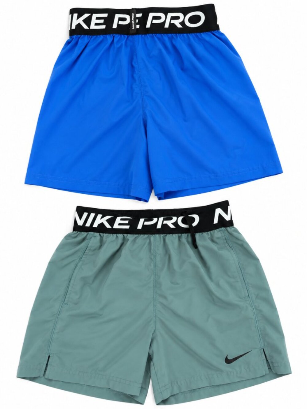 Nike Pro Boys Dri-FIT Shorts 2-Pack Blue & Sage